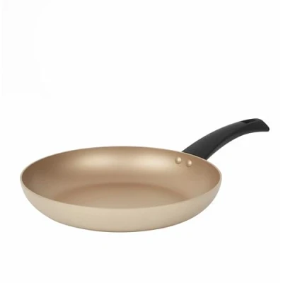 Image of Salter BW11104EU7 Frying Pan Non Stick Induction Hob Suitable Fry Pan, Aluminium Egg Omelette Cooker Large Easy Clean, Soft/Cool Touch Handle, 10 Year Guarantee, Olympus Collection, 28cm, Gold