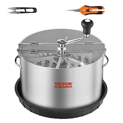 Image of VEVOR Bud Leaf Trimmer, 16 inch Stainless Steel Manual Trimmer Machine, with Clear PET Cover for Visual Cutting, Hand Pruners Included, Cutting Leaves, Buds, Flowers, Hydroponic Plants