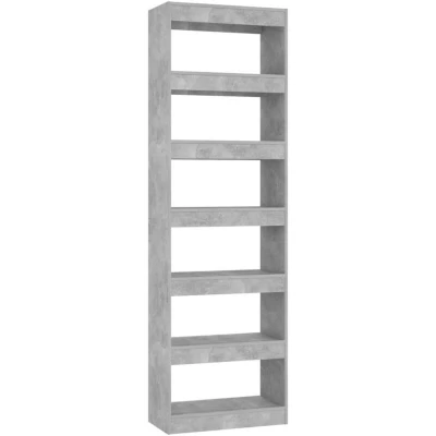 Image of vidaXL Book Cabinet/Room Divider Concrete Grey 60x30x198 cm