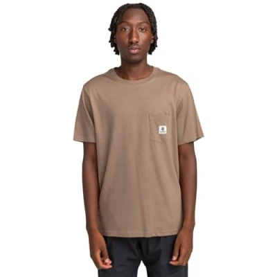 Image of Element T Shirt Basic Pocket Label SS Men Beige XS