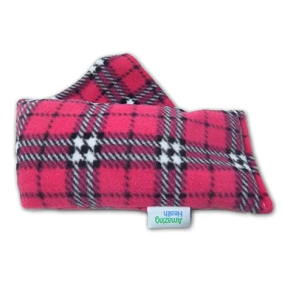 Image of Heat Pack Plush Fleece Tartan Check Microwave Wheat Bag (Lavender, Cerise)