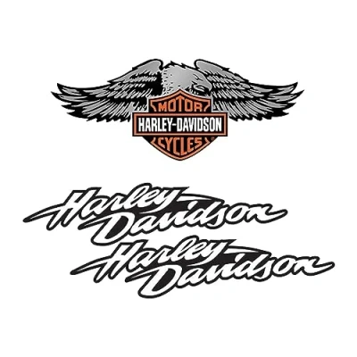 Image of Harley Davidson Retro Reflective Helmet Stickers Eagle Pack (3 Stickers)