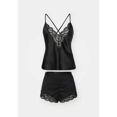 Image of Ann Summers Valentines Adoration Cami Set, Womens Nightwear, Nightie, Set for Bed, Underwear, Lace Detail and Satin Nightwear Black