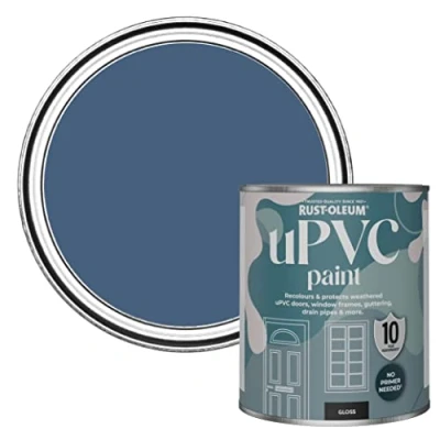 Image of Rust Oleum Blue uPVC Door and Window Paint In Gloss Finish Ink 750ml
