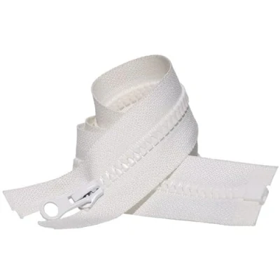 Image of 2PCS #5 50cm Separating Zippers(Open end Zipper) for Sewing Coats Jacket Zipper,White Molded Resin Zippers Bulk