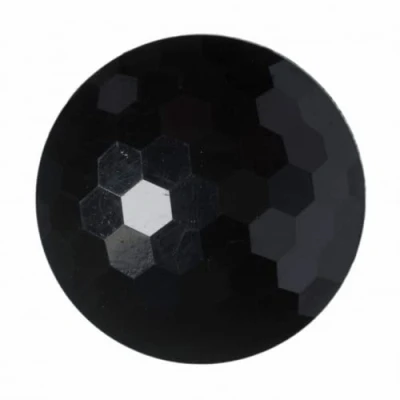 Image of Hemline Round Faceted Buttons Black per Pack of 5