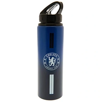 Image of Chelsea F.C. Unisex Team Merchandise 750ml Aluminium Fade Bottle, White, One Size UK