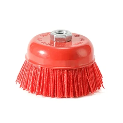 Image of 1piece 100mmx M14 Cup Nylon Abrasive Brush Wheel P80 Pile Polymer Grinder for Drill Rotary Tool Wood Polishing