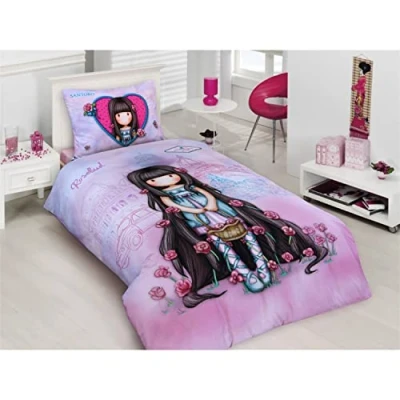 Image of Halantex Santoro Gorjus Rosebud Girl Bedding Set for Girls Dolls 2 Pieces Duvet Cover 140 x 200 cm + Pillowcase 70 90 Multi Coloured 100% Cotton