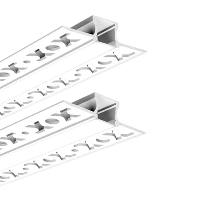 Image of G.W.S® Plaster in Trimless Recessed LED Profile, 2 Pack Aluminium Channel for Strip Light, 1 Metre 57mmx14.4mm (201 C5715)