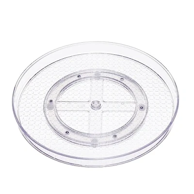 Image of Amazon Basics Clear Lazy Susan Turntable Organiser, 30.5 cm, 2 Pack
