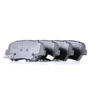 Image of 581011UA00, 581012VA50, 581012VA50SK1, 581012VA60, 581013NA50 Brake pad set FEBI BILSTEIN 116261 Front Axle with acoustic wear warning