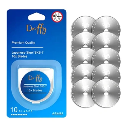 Image of Rotary Cutter Blades 45mm 10 PACK fits OLFA, Fiskars Sewing Quilting Accessories Ruler