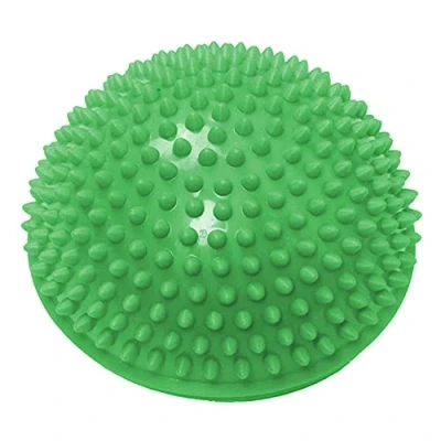 Image of Hedgehog Balance Pods, Pimples Pilates Ball with Pump, Half Spiky Fitness Domes for Kids Adults Sports, Foot Massage, Stability Training, Yoga Gymnastics Exercise (Green)