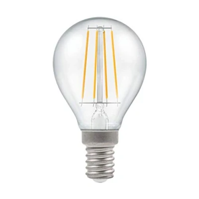 Image of Crompton LED Dimmable Filament Golf Ball Light Bulb Clear 5W E14 SES 2700K Warm