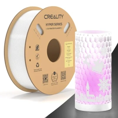 Image of Creality Hyper PETG Filament, White Filament 1.75mm 1KG, 3D Printer Dimensional Accuracy +/ 0.03mm, Printing Materials for Most Printers, 2.2lbs/Spool
