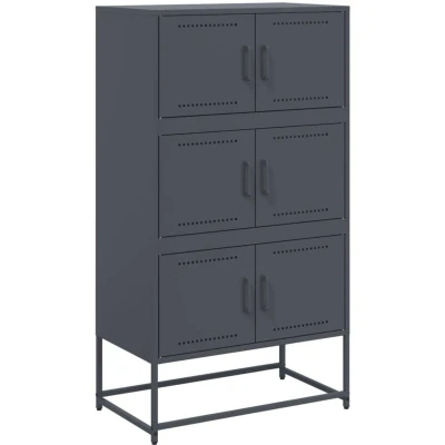 Image of vidaXL Sideboard Anthracite 68.5x38.5x123.5 cm Steel