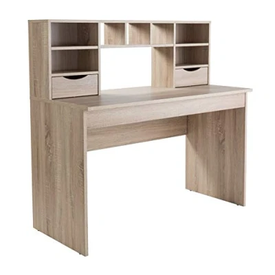 Image of Alphason,AW2120,Albion Light Oak Desk with Hutch,Light Oak,1000x1000x570mm