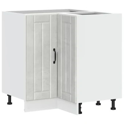 Image of vidaXL Kitchen Corner Base Cabinet Lucca Engineered Wood Concrete Grey Ample Storage Adjustable Feet Modern Design