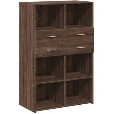 Image of vidaXL Highboard Brown Oak 80x42.5x124 cm Engineered Wood