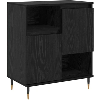 Image of vidaXL Sideboard Black oak 60 x 35 70 cm Engineered wood