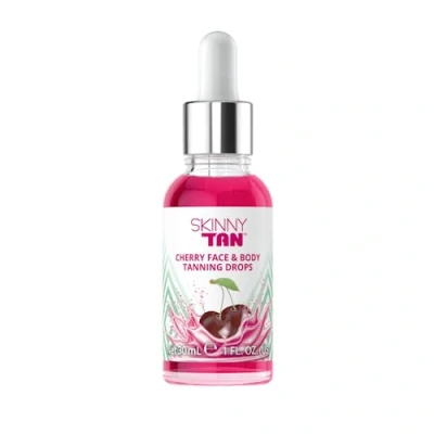 Image of Skinny Tan Cherry Face Tanning Drops &amp; Body Drops, Extract, Aloe Vera, Vitamin E, Enhance Your Complexion, Transform Skincare Into Gradual, Vegan Cruelty Free Skincare, 30ml