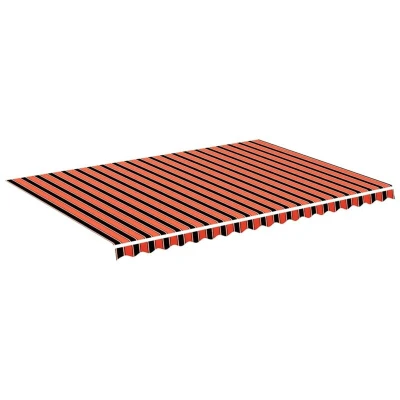 Image of vidaXL Replacement Fabric for Awning Orange and Brown 5x3.5 m