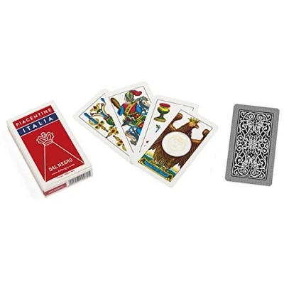 Image of Dal Piacentine Italia deck of cards, consisting 40 cards in cardboard, ideal for playing broom and trump