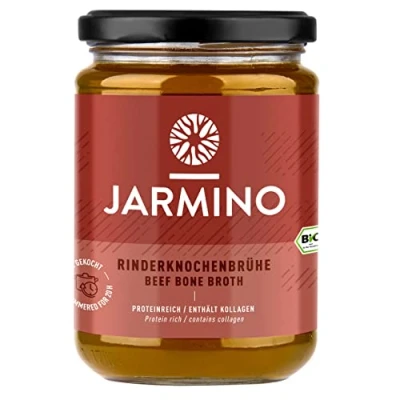 Image of Bone Broth by JARMINO 6 x 350ml Organic Beef Paleo Food Clean Eating Alternative to Protein Powder or Collagen