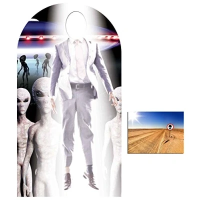 Image of Fan Pack Alien Abduction Ufo Area 51 Stand in Lifesize Cardboard Cutout/Standup Includes 8x10 Star Photo