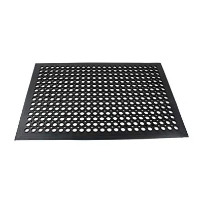 Image of SrS Rugs® Rubber Mats Outdoor Entrance Non Slip Anti Fatigue Drainage Holes (Rubber Rings, 80cm x 120cm)