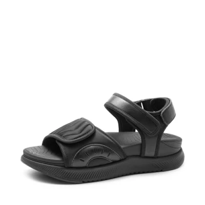 Image of DREAM PAIRS Womens Hiking Sandals Arch Support Platform Orthopedic Comfortable Open Toe Walking Summer Lightweight Outdoor Athletic Sport Shoes,Size 9,Black,DWUMST2507