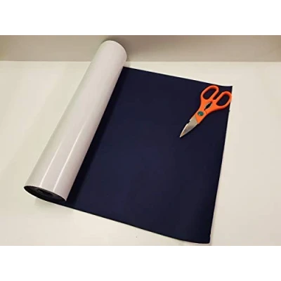 Image of 1 mtr x 450mm Wide roll of Navy Blue Sticky Back SELF Adhesive Felt/Baize
