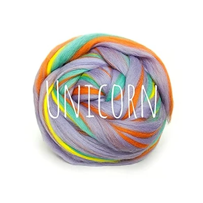 Image of Chunky Wool Unicorn for arm Knitting Blanket Weaving Felting Jumbo Yarn Giant Soft 100g (0.22lb)