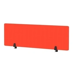 Image of Air Desktop Screen 1400x400mm Bespoke Tabasco Orange Fabric