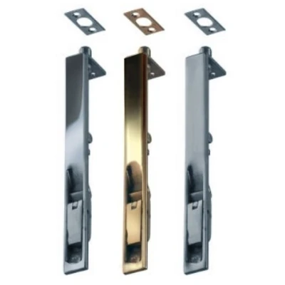 Image of Supreme Heavy Duty Flush Bolt Door for French Doors &amp; Double 100/150/200mm Brass/Chrome/Satin (200mm, Satin)