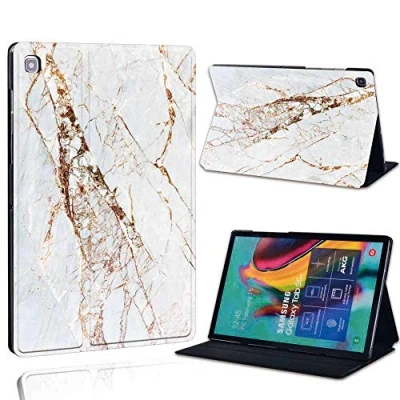 Image of FINDING Case Fit Samsung Galaxy Tab A 10.1 2019 T510 T515 Tablet Printed PU Flip Leather Smart Lightweight Shell Stand Cover for (brown carrera marble)