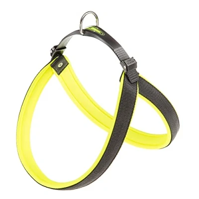 Image of Ferplast Harness for Medium Sized Dogs AGILA FLUO 6 Dog with Soft Padding, Quick Release and Attachment System, Chest Size 57 65 cm. Yellow