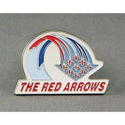Image of Metal Enamel Pin Badge Brooch RAF Red Arrow Aeroplane Formation Airplane plane aircraft
