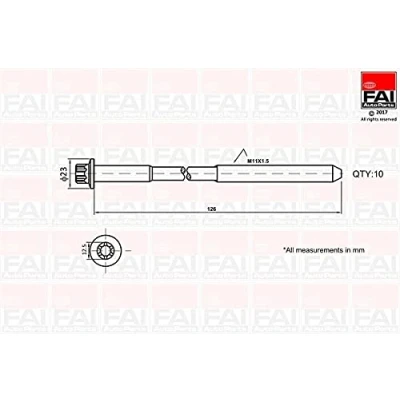 Image of 7701473178, 7701477395, 7701478860 Cylinder Head Bolt Kit FAI AutoParts B1139 Male Torx 10 RENAULT: Clio 2, Captur, 4