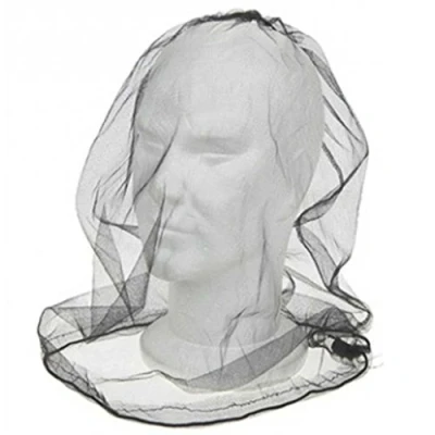 Image of ASAB Deluxe Over The Head Midge &amp; Mosquito Mesh Net Protector Adjustable For Face And Neck Lightweight Compact Storage Camping Hiking Black