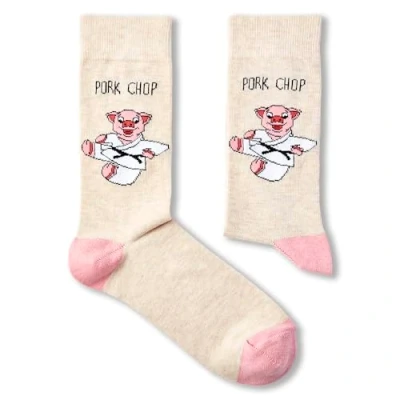 Image of Urban Eccentric Unisex Pork Chop Socks Gift 1 Pair Cotton Rich Premium Novelty Gifts