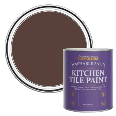 Image of Rust Oleum Red water resistant Kitchen Tile Paint in Satin Finish Valentina 750ml