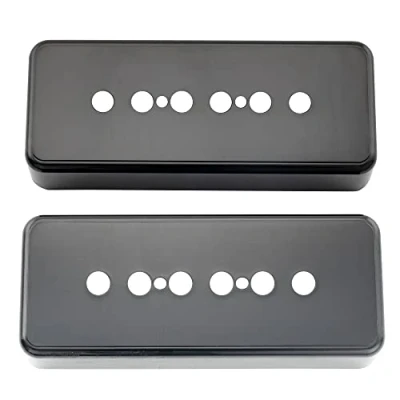 Image of Musiclily Pro Plastic 48mm P90 Soapbar Guitar Pickup Covers for Import Les Paul SG Electric Guitar, Black(Set of 2)