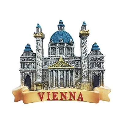 Image of 3D Vienna Austria Refrigerator Magnet Tourist Travel Souvenirs Handmade Resin Craft Magnetic Stickers Home Kitchen Decoration Fridge Collection Gift