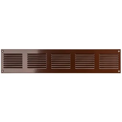 Image of LIRAST 500x100mm Vent Cover Brown 20x4 inch Wall with Insect Mesh Ceiling Soffit Vents External Metal Ventilation Grilles Air Covers for Walls