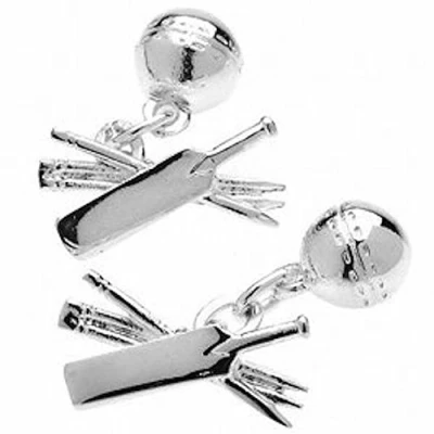 Image of Christopher Simpson Sport Cufflinks Cricket Bat Shaped