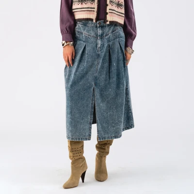 Image of Lollys Laundry Isa Midi Denim Skirt XS