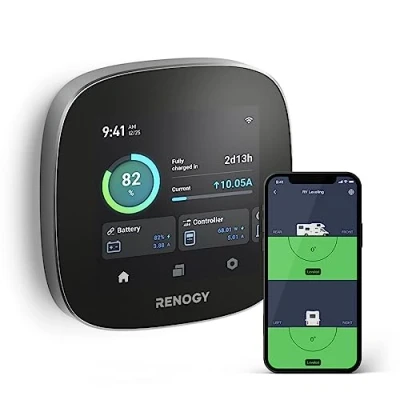 Image of Renogy one Core: All in Off Grid Energy Monitoring Panel with RV Leveling System, Battery for Van, Cabin, Boat and Tiny Homes, Works Devices, Wi Fi Version