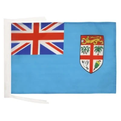Image of AZ Flag Fiji 18&#039;&#039; x 12&#039;&#039; 100% Polyester Fijian Small Banner with Two Cords Fade Resistant Vivid Colors 18x12 in 45x30 Cm